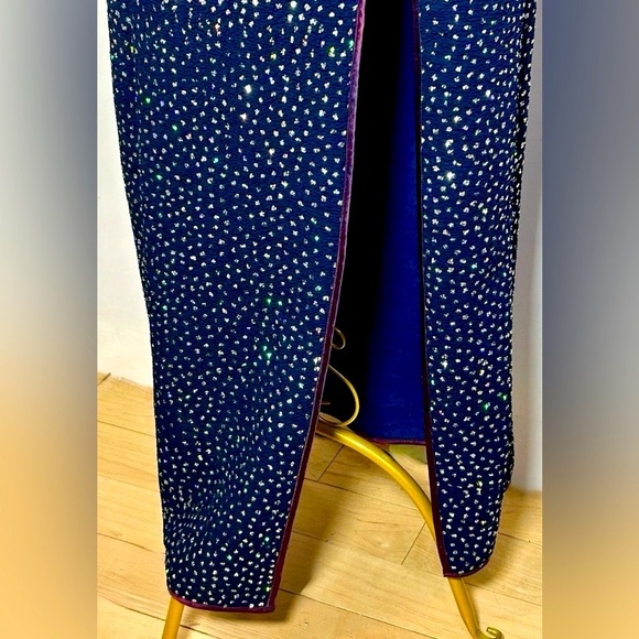 L.A. Glo Vintage Y2K Navy Long Gown, Colorful Sequins, 9/10 Juniors or S Women’s - Picture 11 of 16